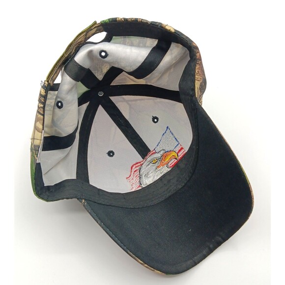 USA American Flag Eagle Patriotic Baseball Hat Cap Trucker Mossy Oak Camo Adjust - Picture 6 of 8